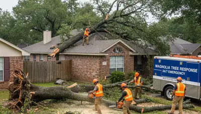 Emergency tree removal after storm damage in Magnolia near Cherry Hill, NJ restoring yard safety