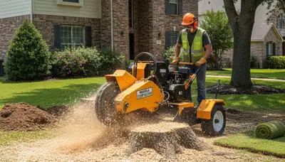 Professional stump grinding removing tree stumps in Magnolia near Cherry Hill, NJ yard restoration service