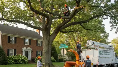 Professional tree removal service crew working safely in Cherry Hill, NJ