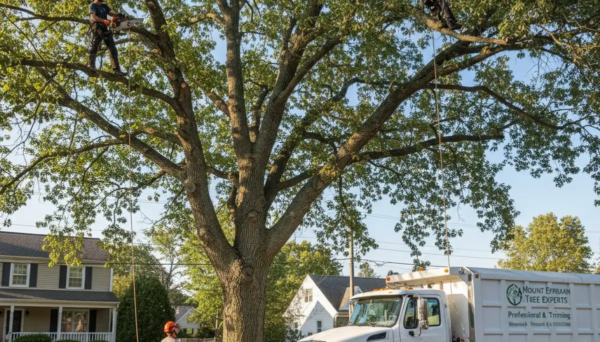 Professional tree removal service crew working safely in Cherry Hill, NJ
