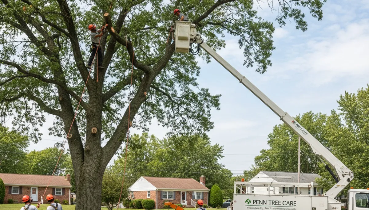 Professional tree removal service team working safely in Cherry Hill, NJ